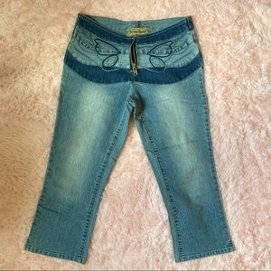 Y2k low rise butterfly jeans
